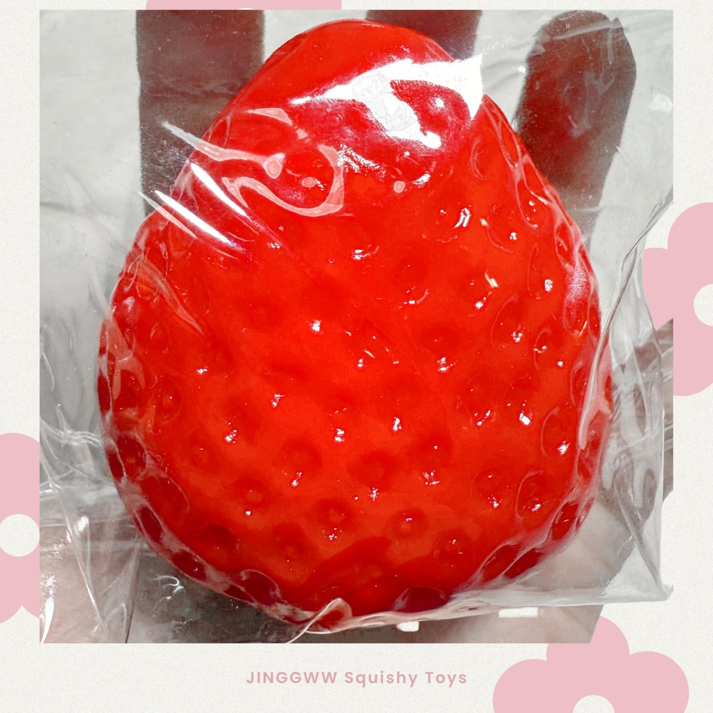 Handmade Strawberry Taba Squishy Toys, Cute Strawberry Squeeze Toys, Kawaii Strawberry Squishies Fidget Toys, Strawberry Jelly S