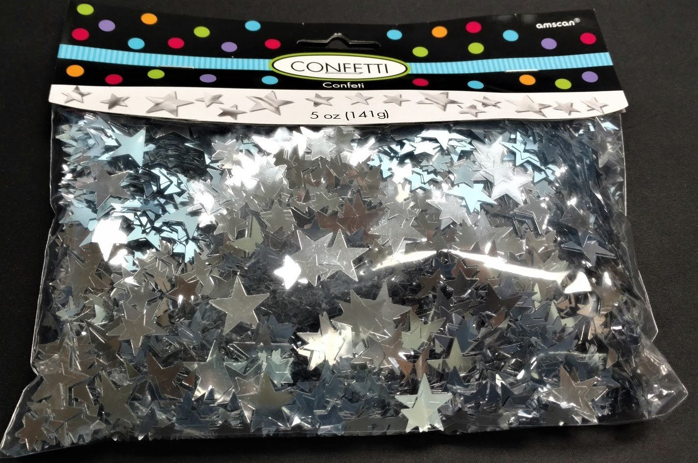 amscan Party Pack, Star Super Mega Value Pack Confetti, Party Supplies, Silver, 5 oz.