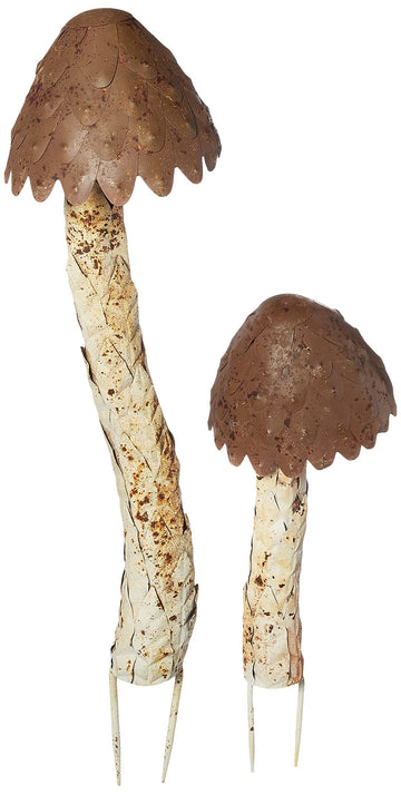 KALALOU Metal Mushrooms Set - One Size, Brown, Model CZG1108