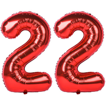 40 In Red Number Balloons Helium Foil Mylar Balloon Birthday Party Banquet Decoration Digital 22