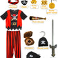 Kids Pirate Costume Set Pirate Captain Dress Up Outfits Playset For Boys Girls Halloween Role Play Party Cosplay