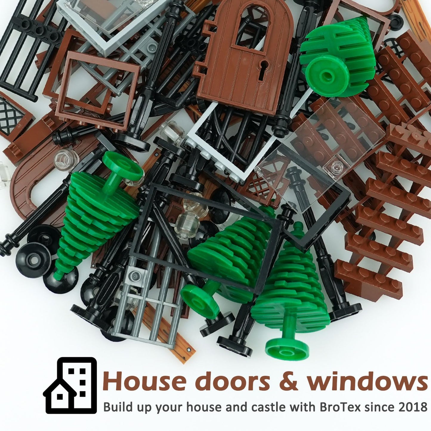 Door Street Lamp Bricks Accessories Toys City House Parts Garden Classic Road Light Building Block Creative Diy Construction