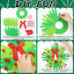 Hollowfly Christmas Handprint Wreath Craft Kit - DIY Paper Ornaments, Multicolor, Model DUC-Hollowfly-3701 for Home & School Activities