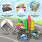 112PCS Magnetic Tiles Road Set - Magnetic Building Tiles with Vibrant Color & Ultra Magnet Strength for Toddlers & Kids Ages 3-8