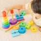 Melissa & Doug Geometric Stacker - Wooden Educational Toy