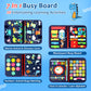 Qizfun Busy Board Montessori Toy - Educational Sensory Activity for 1-4 Years, Medium Size, Soft Felt Fabrics, Blue Model QIZBBXPRO