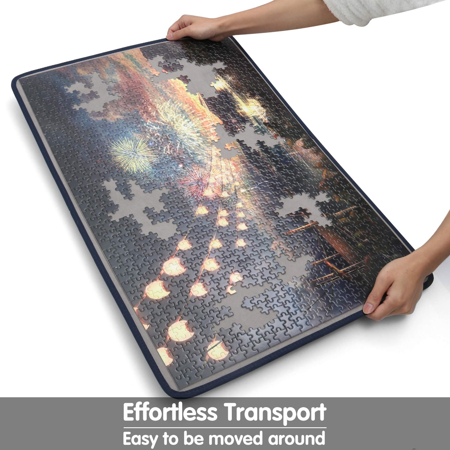 Tektalk Portable Jigsaw Puzzle Mat - Non-Slip Surface for Up to 1000 Pieces, Ideal Puzzle Storage Solution Without Dustproof Cover