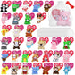 Fovths 32 Packs Valentine'S Day Mini Stuffed Animal With Heart Cards Jungle Animals Plush Toy Keychain For Valentines Day Gifts