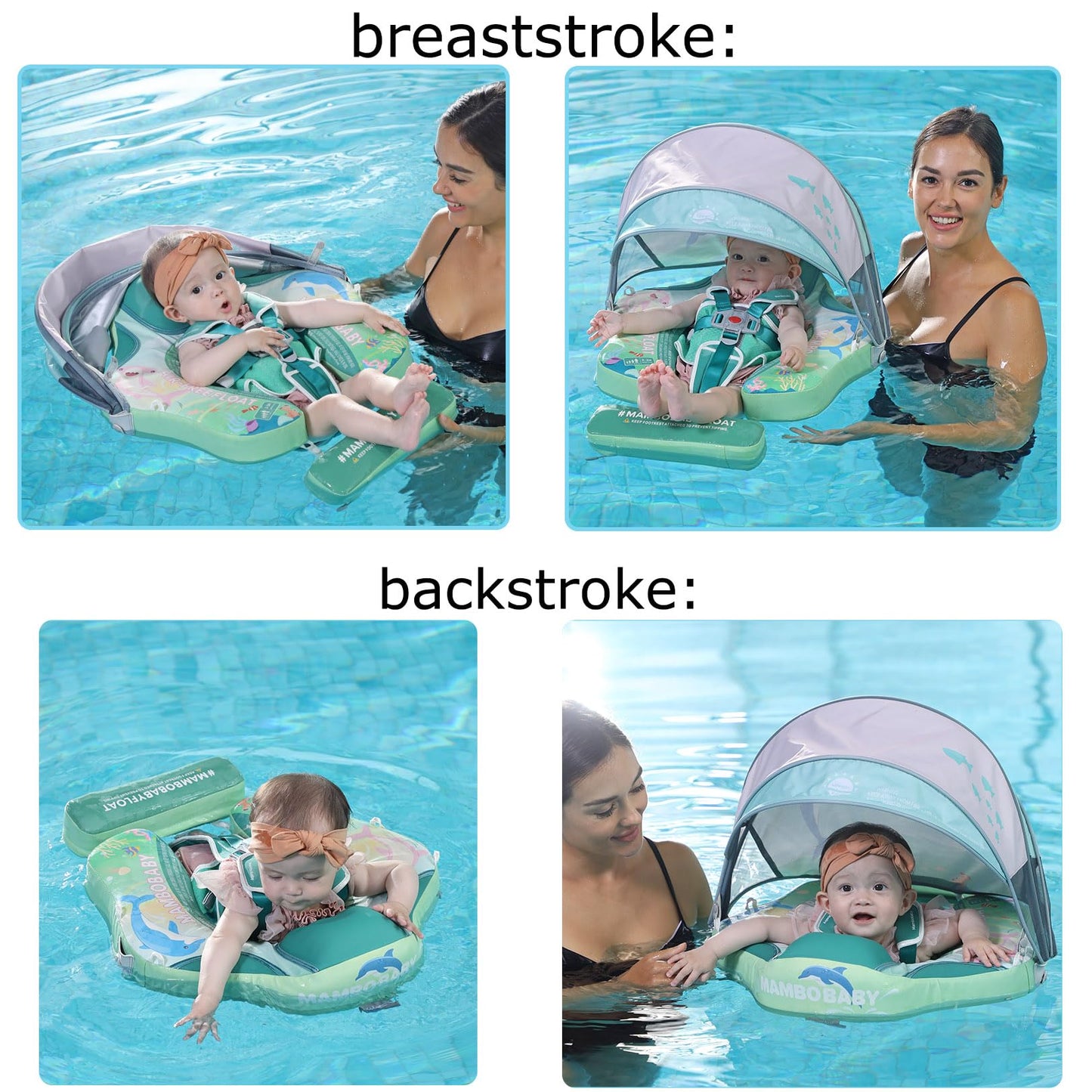 Mambobaby Non Inflatable Baby Float Swim Trainer Solid Infant Pool Float Swim Ring