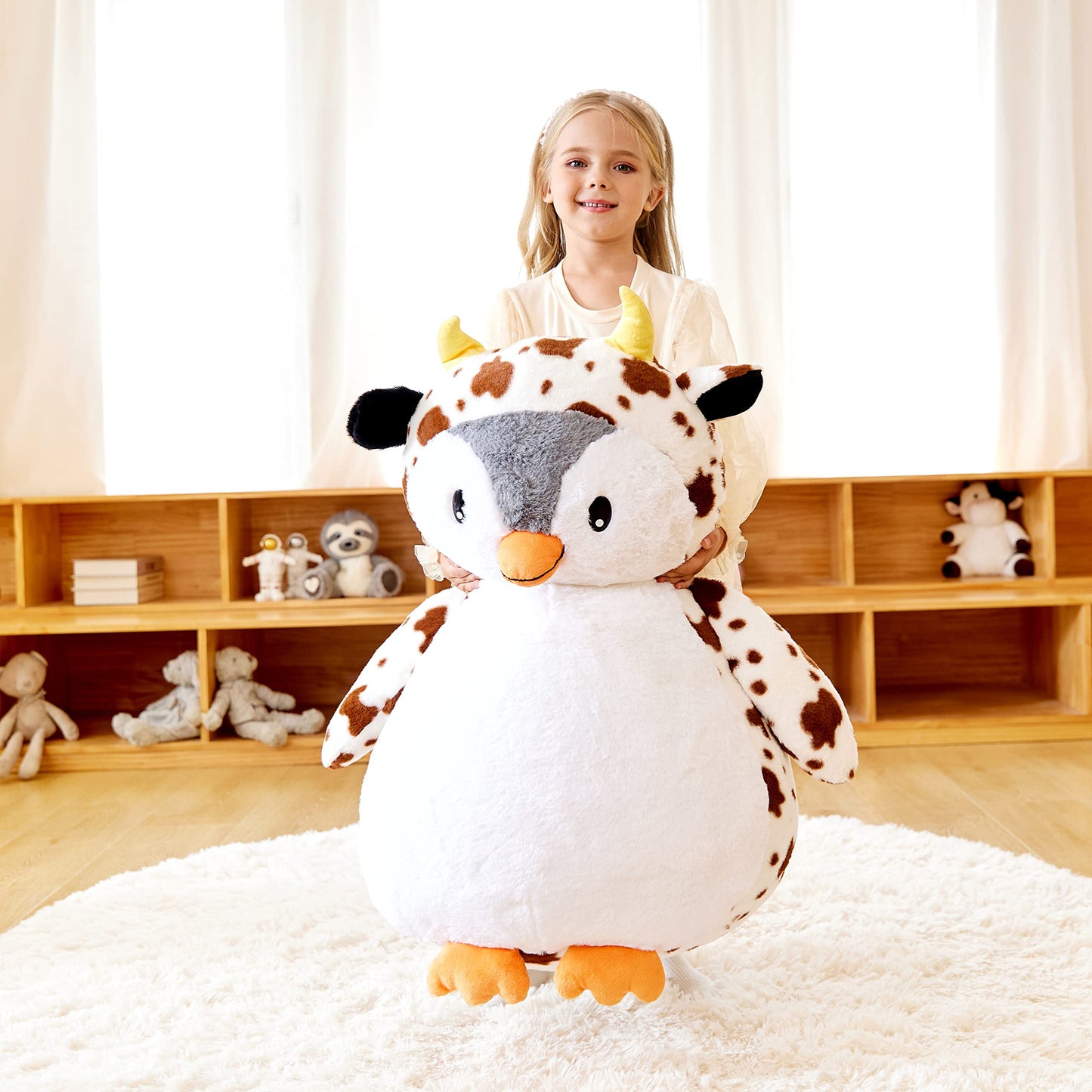 Earthsound Giant Penguin Stuffed Animal Plush Toy,Large Jumbo 23'' Big Size Soft Toys,Cute Huge Fluffy Plushy Oversized Fat Plus