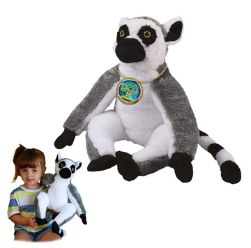 Ecobuddiez - Ring Tailed Lemur From Deluxebase. 12 Inch Ring Tailed Lemur Plush Toy. Eco Friendly Child Safe Lemur Stuffed Animal Made From Recycled Plastic Bottles.