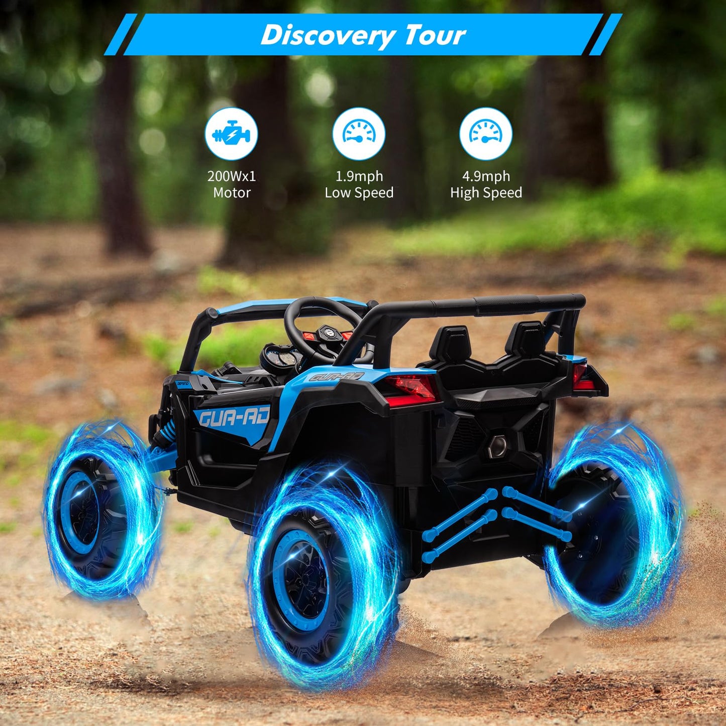 24V Ride On Utv Car, Battery Powered Electric Vehicles, Kids Utv With Remote Control, Spring Suspension,200W Motor, Metal Frame,