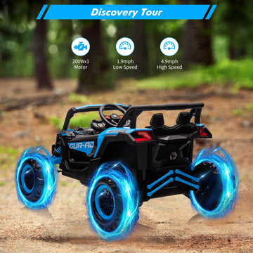 24V Ride On Utv Car, Battery Powered Electric Vehicles, Kids Utv With Remote Control, Spring Suspension,200W Motor, Metal Frame,