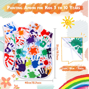 Satinior 2 Pieces Kids Art Smock, Children Waterproof Painting Artist Aprons Sleeveless Toddler Art Smocks With 3 Pockets For Age 3-10 Years