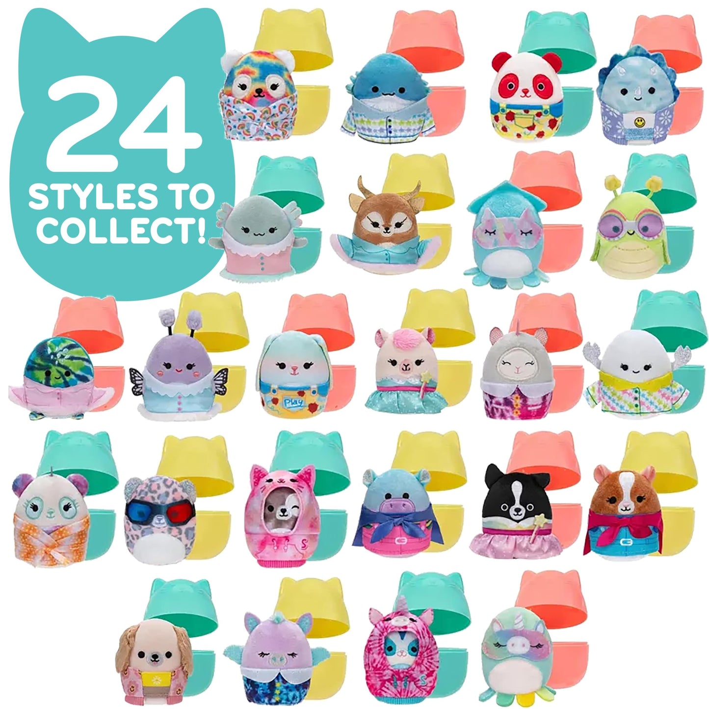 Squishmallows Squishville Series 12 Mini Mystery Plush (5 Pack) Official Jazwares Plush - Collectible Soft & Squishy Easter Eggs Blind Capsules - Styles May Vary - Gift For Boys, Girls & Kids