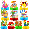 DTOFOOT 10Pcs Summer Party Decorations for Table,Hello Summer Honeycomb Centerpiece Hawaii Beach Pool Party Table Topper Decorat