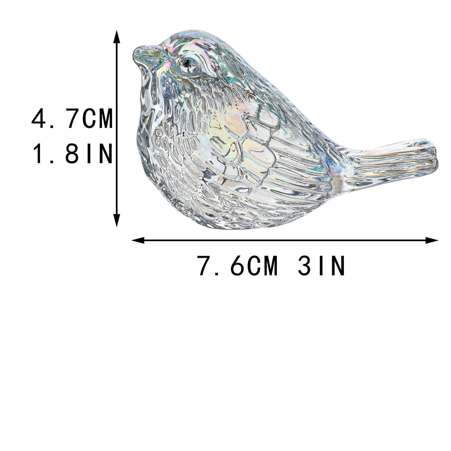 H&D HYALINE & DORA Glass Birds Figurines Handmade Blown Bird Figurine Crystal Glass Animal Collectible Figurine Gifts for Birds