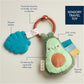 Baby Teether with Crinkle Sound & Ribbons, Great Gift For Newborn
