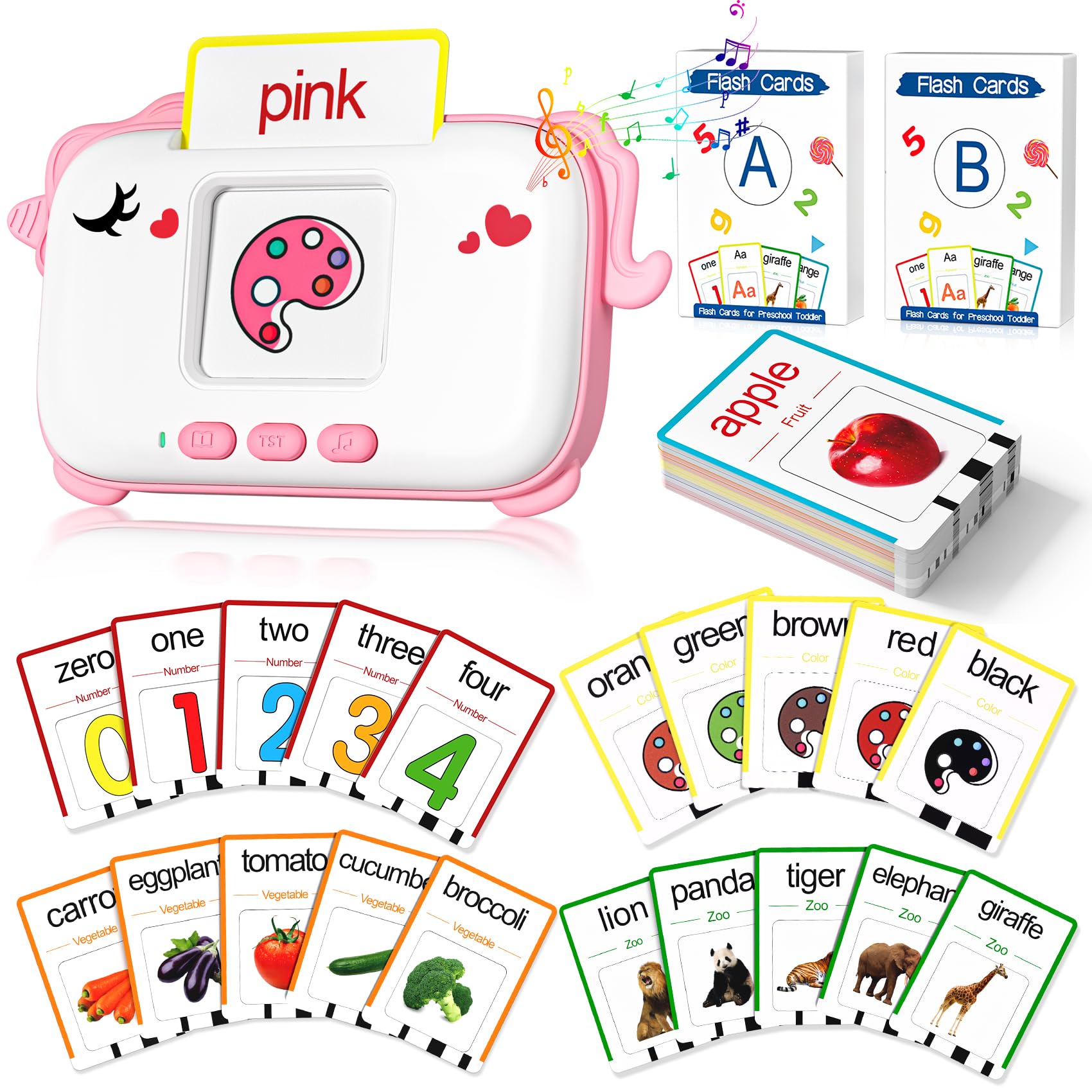 Hopeeye Talking Flash Cards For Toddlers 1-3 2-4, Learning Toys For 1-6 Year Old Boys And Girls, Autism Pocket Speech Therapy, E