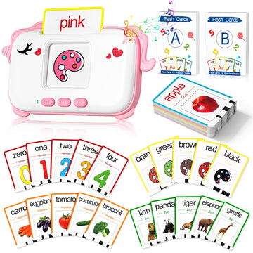 Hopeeye Talking Flash Cards For Toddlers 1-3 2-4, Learning Toys For 1-6 Year Old Boys And Girls, Autism Pocket Speech Therapy, E