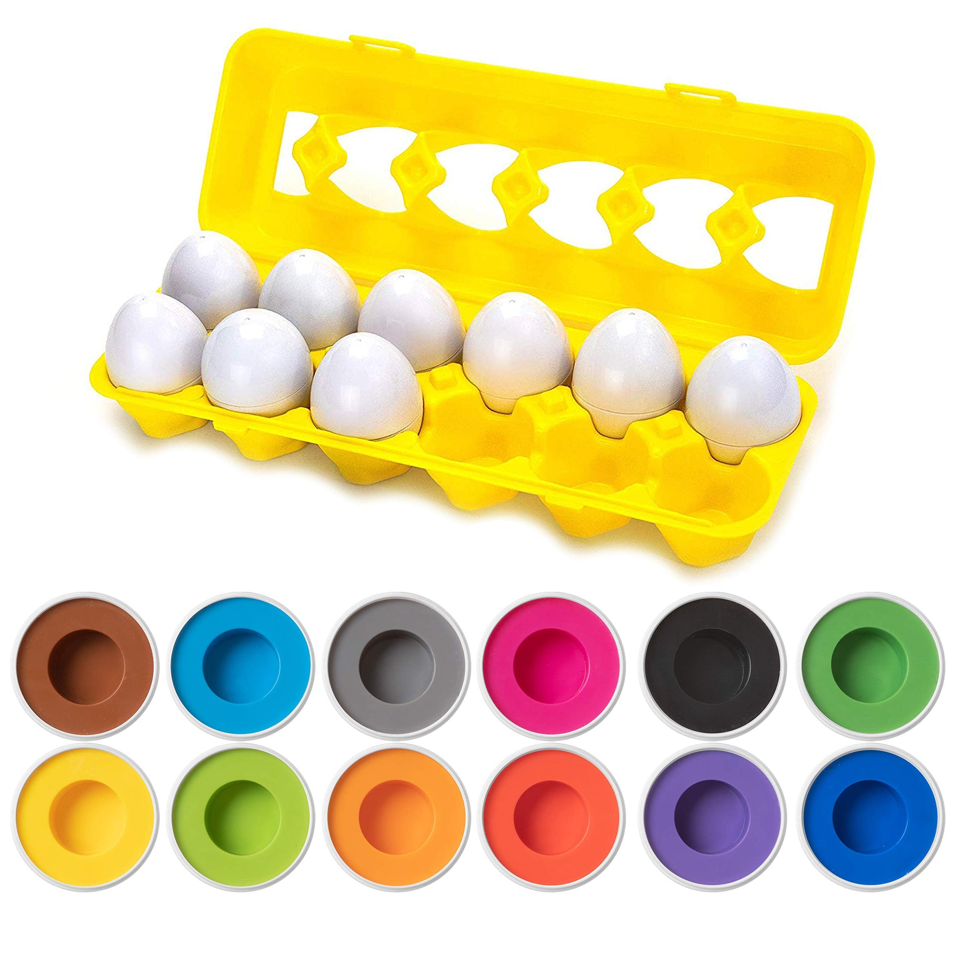 Color Matching Egg Toy - Color Recognition Learning Toy for Toddlers - Pretend Play - Preschool Game - Montessori Education - Ea