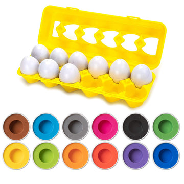 Color Matching Egg Toy - Color Recognition Learning Toy for Toddlers - Pretend Play - Preschool Game - Montessori Education - Ea