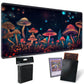 For Mtg Playmat Tcg Board Game Mat Plus 50 Pcs Card Sleeves, 24 X 14 Table Mats Neon Mushroom Game Mousepad With Soft Surface No