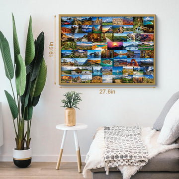 National Parks Puzzle For Adults 1000 Pieces, Landscape Nature Puzzle As National Parks Wall Decor, American Scenery Mountain Ji