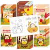 JAPBOR Fall Hedgehog Coloring Books - 24PCS Mini Autumn Thanksgiving Color Book Bulk for Kids Party Favors, Animals Themed Small