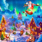Huadada Christmas Puzzles 1000 Pieces For Adults - Aurora Christmas Eve- Jigsaw Puzzles For Adults And Kids 1000 Piece Holiday Jigsaw Puzzle Small Town Christmas
