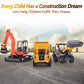 iPlay, iLearn Heavy Duty Construction Playset - Metal Dump Truck, Excavator, Bulldozer, Medium, Gold, Model QL-EUHW-CGJQ