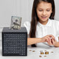 HCHANGEN Wooden Savings Challenge Box for Adults Kids, Wood Coin Piggy Bnak, Must Break to Open Money Box with Counter (Black, 4