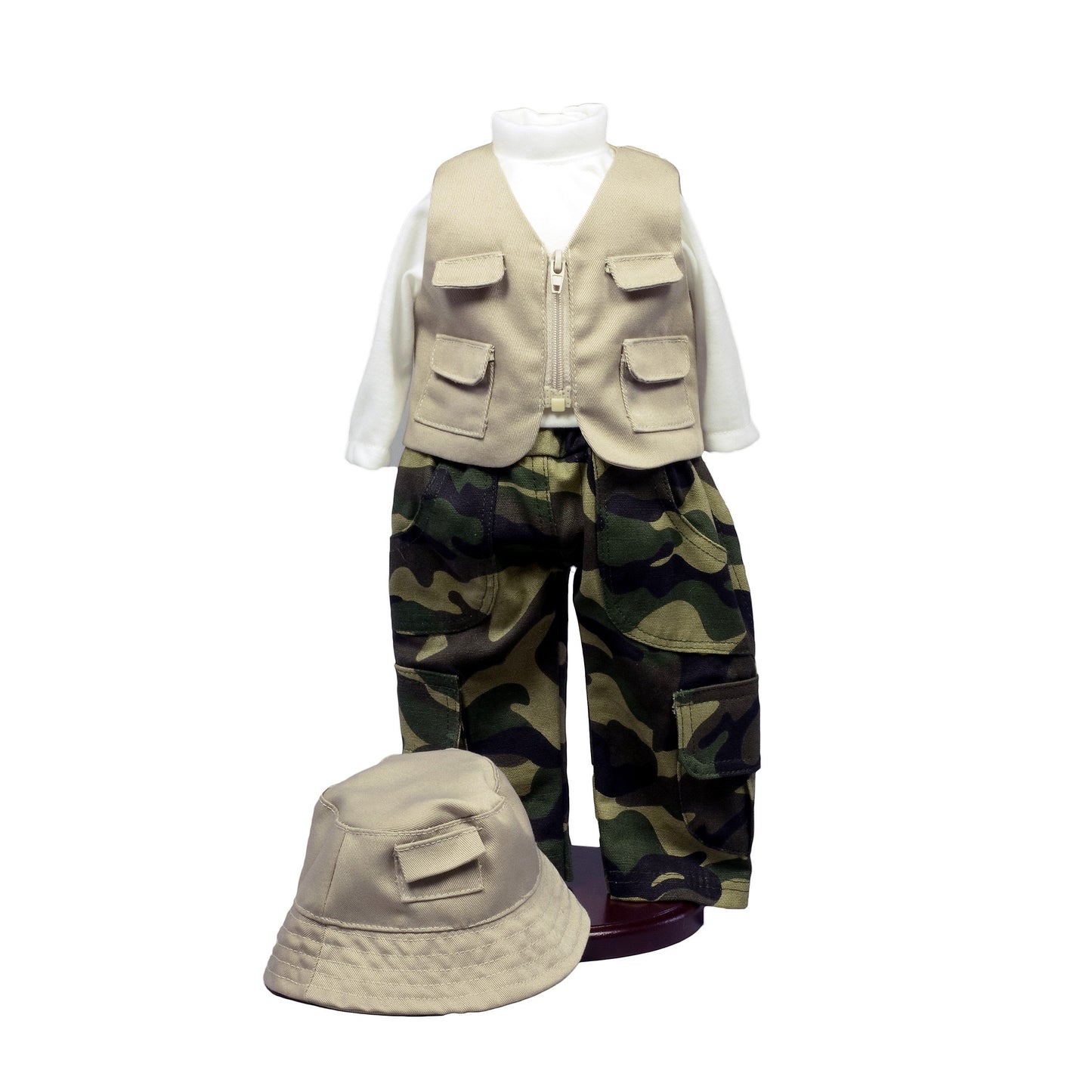 The Queen'S Treasures 18 Inch Doll Clothes & Accessories, 4 Pc Fishing Outfit With Pants, Hat, Vest & Shirt, Compatible For Use With American Girl Dolls, Doll Not Included