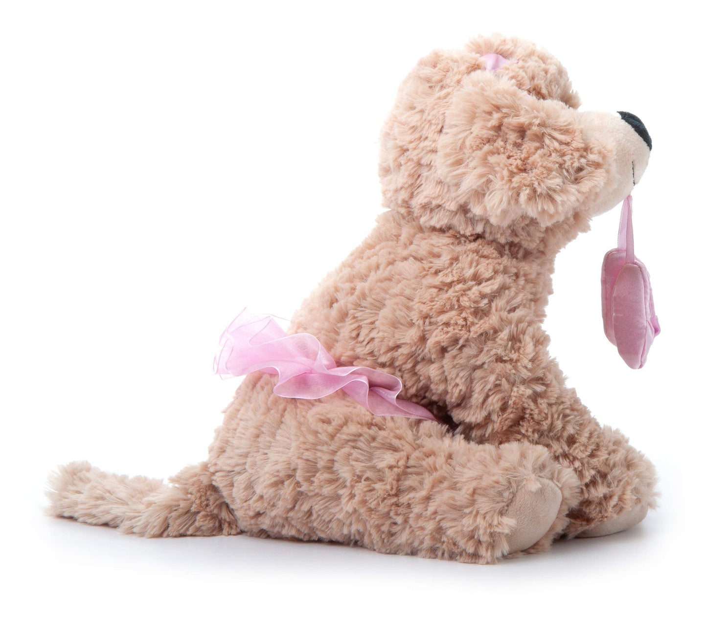 The Petting Zoo Ballerina Scruffy Dog Plush Toy, 10 Inch Tan Caramel Brown, Polyester Stuffed Animal for Kids