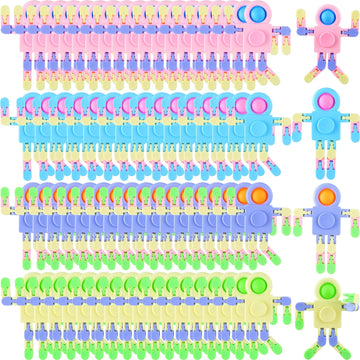 Shappy 72 Pcs Fidget Sensory Spinner Toys Transformable Chain Robot Fingertip Toy Sensory For Anxiety, Stress Relief Adhd Autism Pinata Goodie Bag Stuffers(Classic Colors)