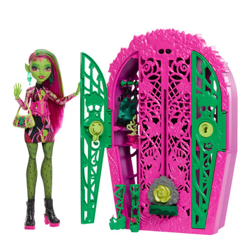 Monster High Skulltimate Secrets Doll & Accessories Set, Garden Mysteries Venus Mcflytrap With Reveal Closet & 19+ Tea Party Sur