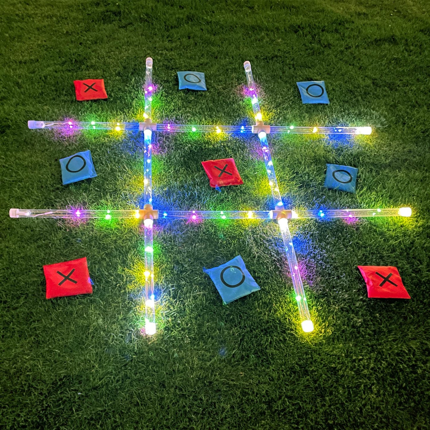 Generic Outdoor Giant Tic Tac Toe Game - Glow in the Dark Yard Game for Family Fun