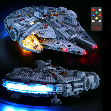 BRIKSMAX Led Lighting Kit for Millennium Falcon - Compatible with Lego 75257 Building Blocks Model - Upgraded Version with Remot