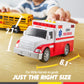 VROOMIX 3-Pack Emergency Vehicle Toy Set - Friction Powered Police Car, Ambulance & School Bus with Lights & Sounds for Kids