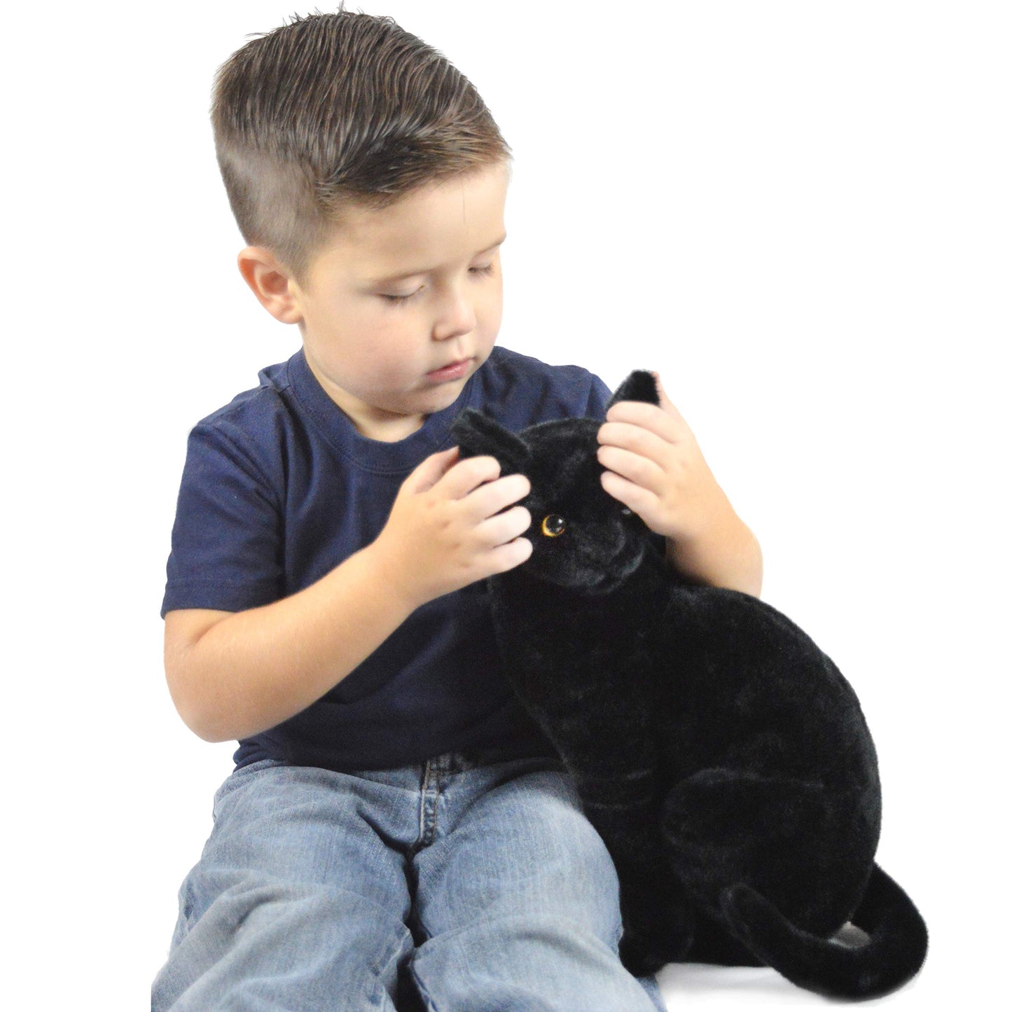 TigerHart 13 Inch Black Cat Stuffed Animal Plush - Soft Polypropylene Material, Model 850000897588