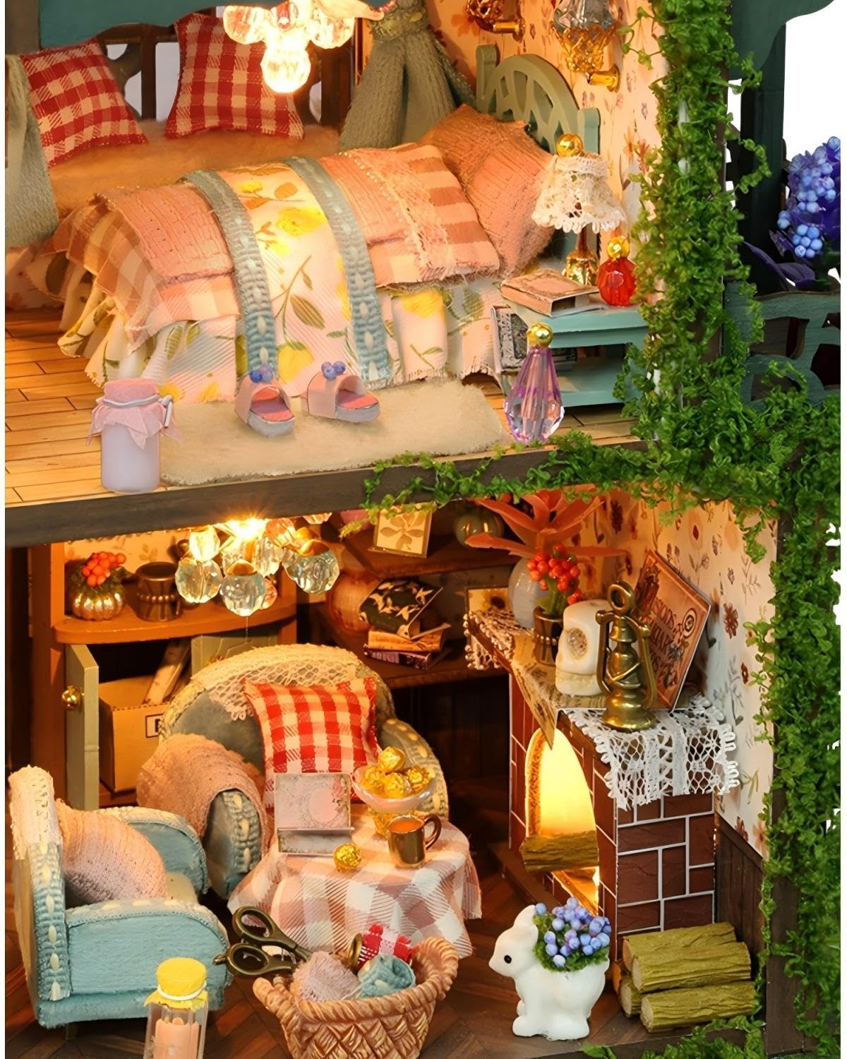 OZJAY Miniature House Kit  DIY Wooden Dollhouse Miniature Kit  Dollhouse Kit  Mini House Building Kit for mature-themed Teen  Fairy Garden