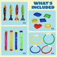 Joyin 18Pcs Diving Pool Toys For Kids, Swimming Pool Toy With Storage Bag Includes 4 Pool Rings, 4 Diving Sticks, 4 Bandits, 6 Treasures Underwater Swim Pool Games For Ages 8-12