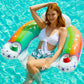 Jasonwell Inflatable Pool Float Chair - Pool Floaties Floating Pool Chair Lounge Floats For Swimming Pool Water Chair Pool Lounger With Cup Holder Pool Toy Party Floaty Adults (Rainbow-Xl)