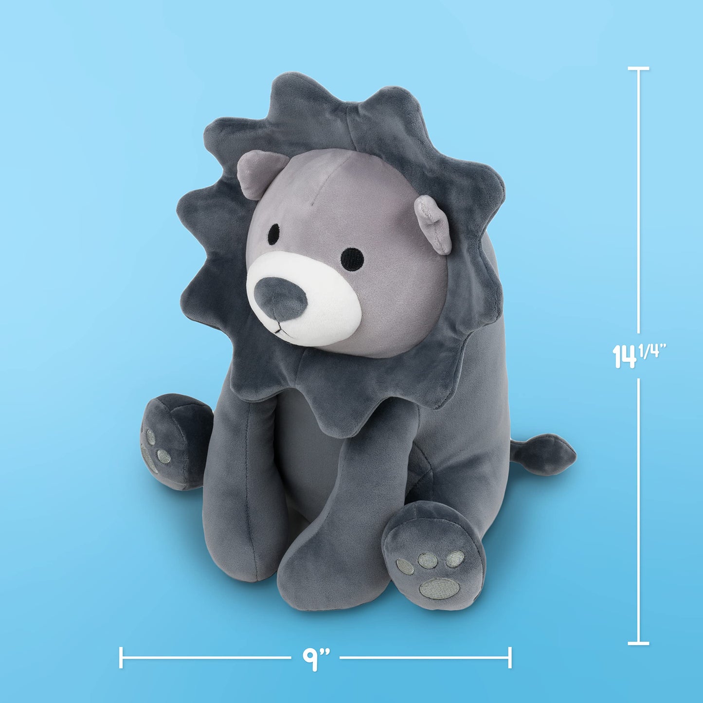 Snuggie Buggies Stuffed Animal Lion Gray | Ultra Soft Plushie Cute Stuffed Lion | Plush Safari Stuffed Animals For Kids