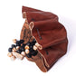 Handcrafted Viking Hnefatafl Set - 100% Genuine Ox-Bone Pieces, Premium Leather Mat, Black - Norse Tradesman, Easy Storage & Travel
