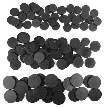 100Pcs Miniature Bases+120Pcs Adhesive, 25Mm 32Mm 40Mm Mix Black Round Plastic Model Bases For Gaming Miniatures Collectible War