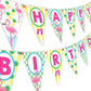 POP parties Flamingo Pineapple Happy Birthday Banner Pennant - Flamingle Party Banner