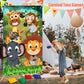 Jeffbaubl Animals Toss Game Banner with 8 Bean Bags, Satin Material, Jungle Theme Outdoor Yard Game