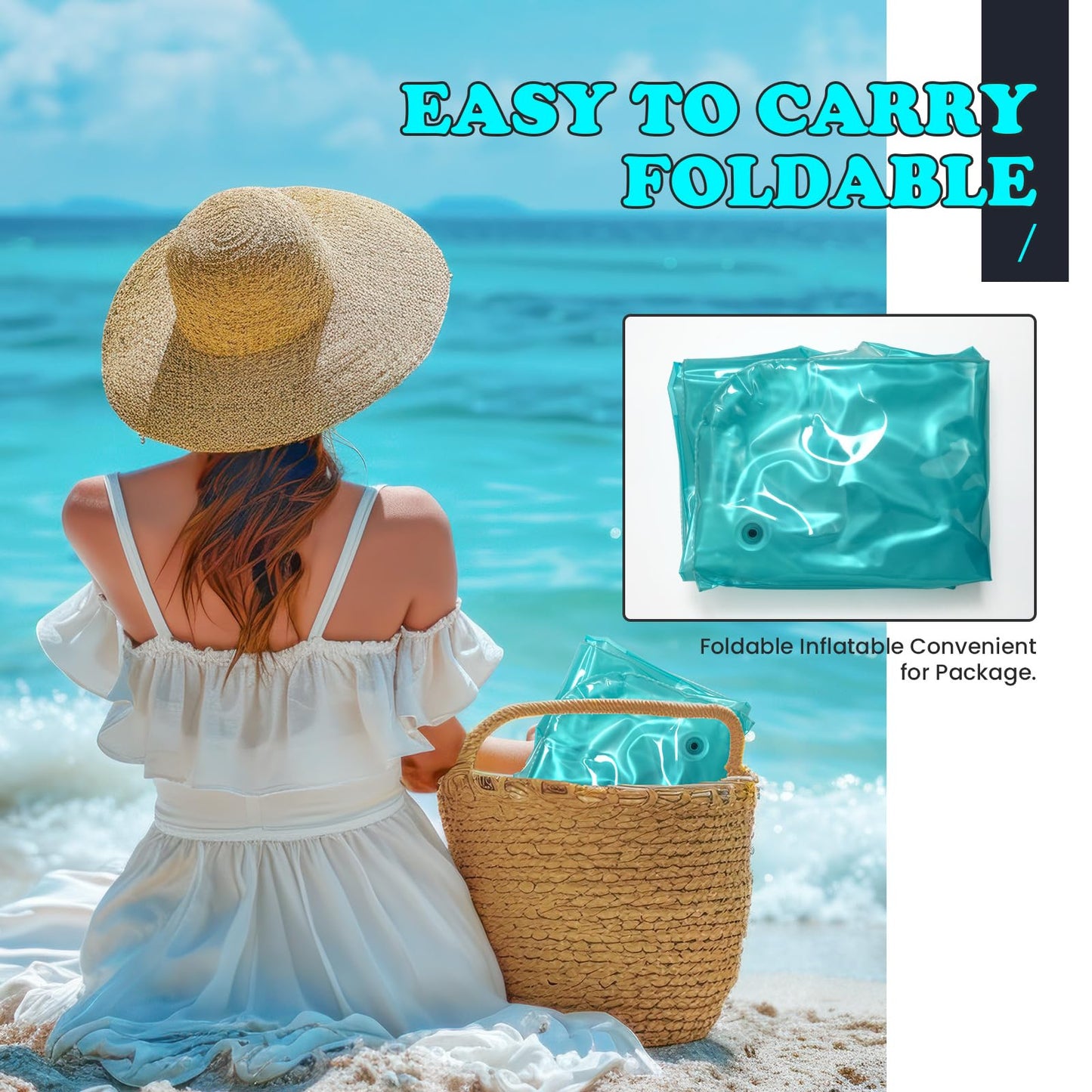 Inflatable Pool Floats Raft, Inflatable Pool Float With Headrest For Adults - Cooling Pool Floats Lounger Floats Raft Floating C