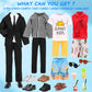 Miunana 21 PCS 11.5 Doll 5-in-1 Men's Fashion Bundle - 5 Outfits + 5 Shoes + 2 Sunglasses + 2 Ice Pops + 2 Drinks (Suit/Casual/Athletic/Swimwear) - Multi-Style Wardrobe Set for Business/Travel/Summer
